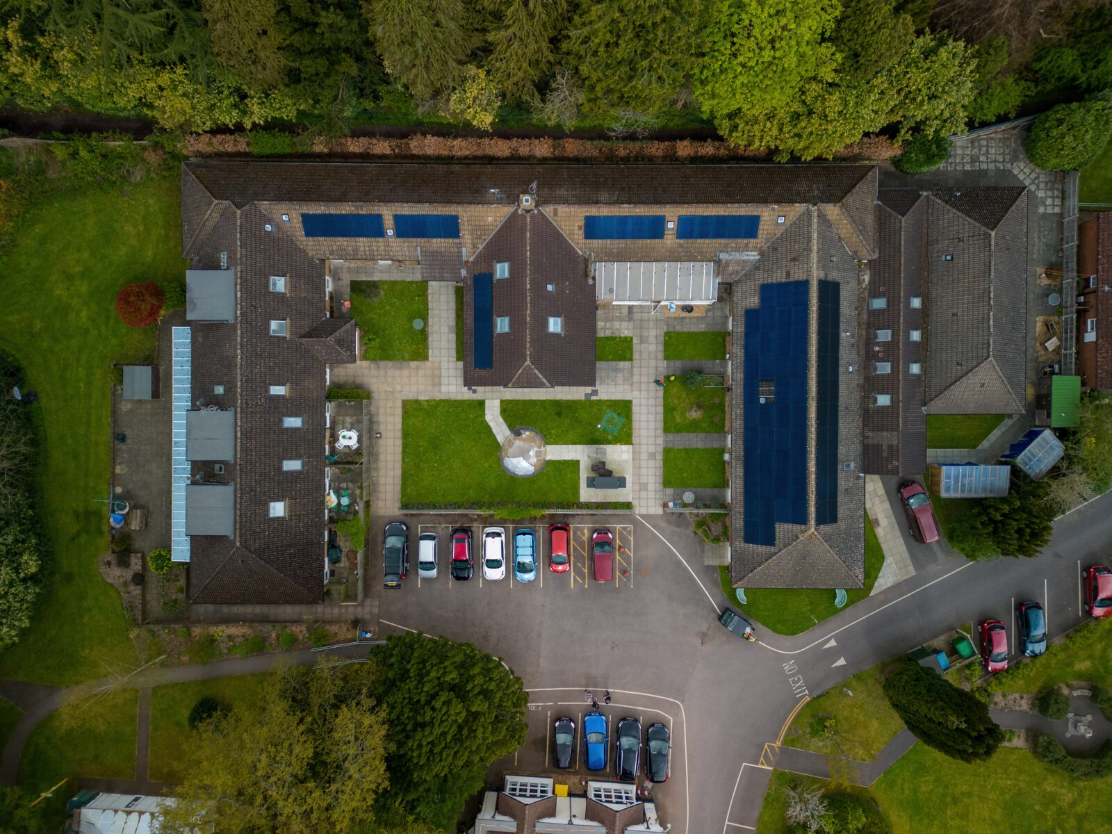 aerial view of roofs